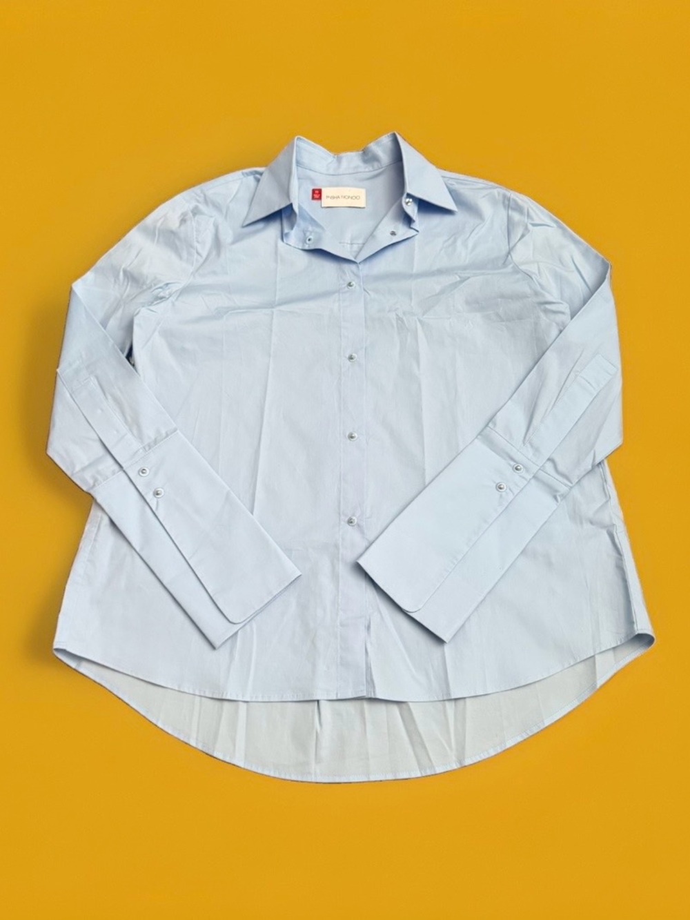 Misha Nonoo Husband Shirt Button Down Shirt Womens XS Blue Long Sleeve